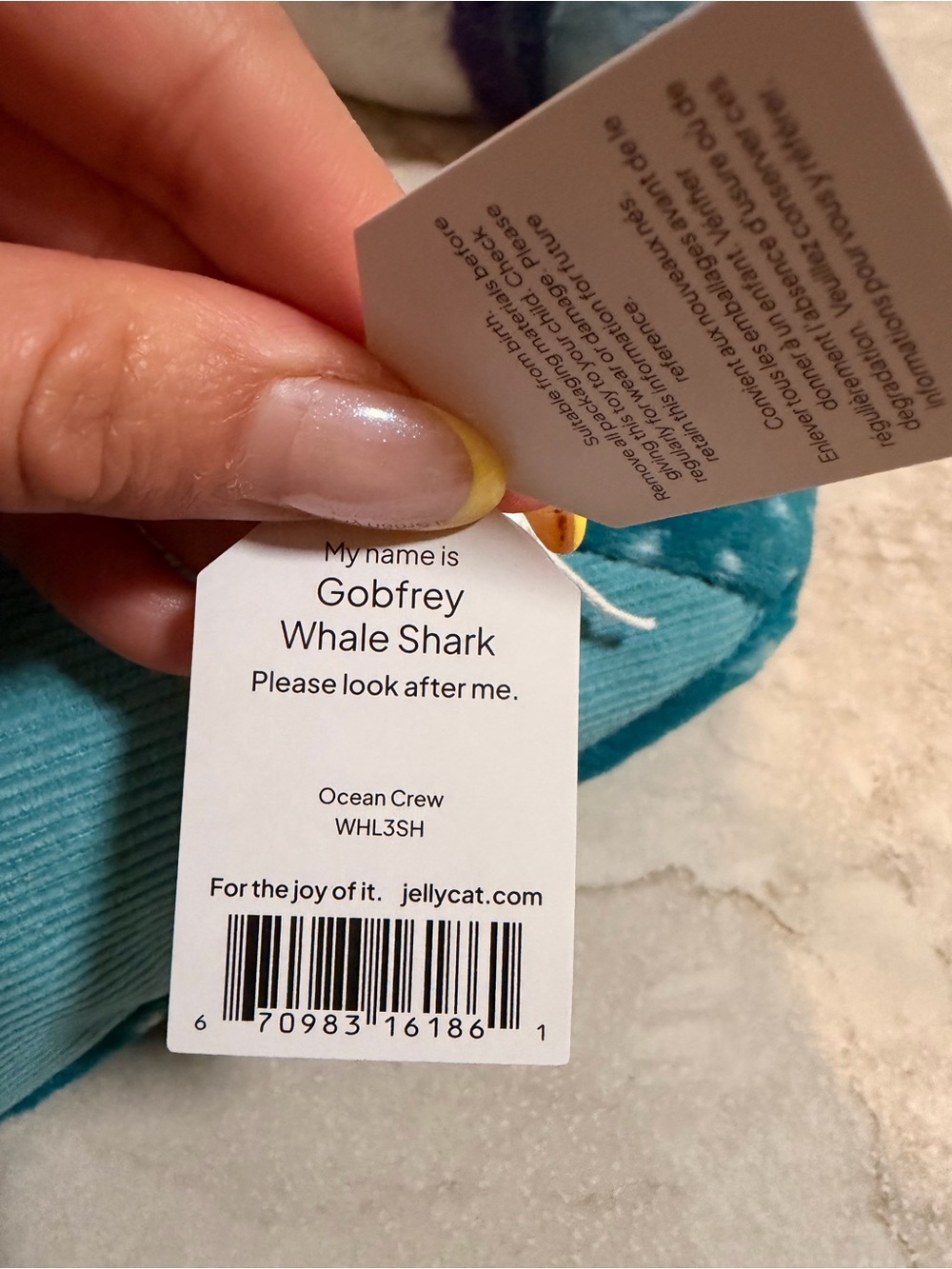 Jellycat my name is gobfrey whale shark NWT - Picture 3 of 5